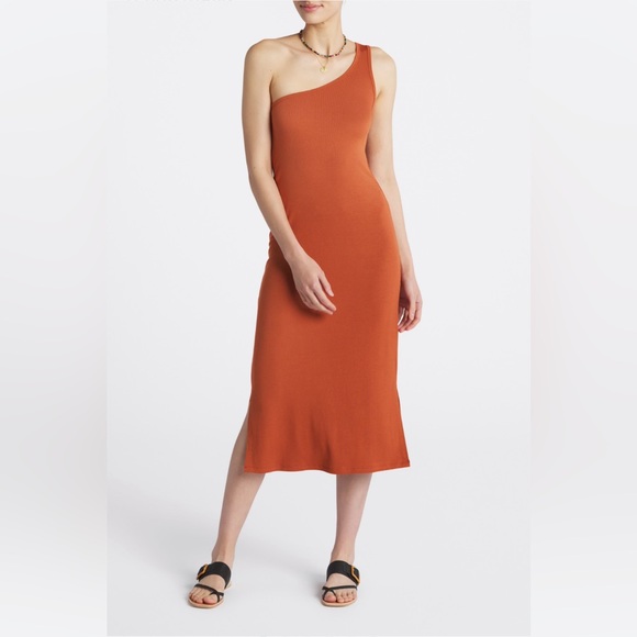 41 Hawthorn One Shoulder Fitted Midi Dress - Picture 1 of 4